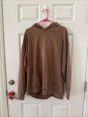 Coffee Brown Acid Wash Hoodie